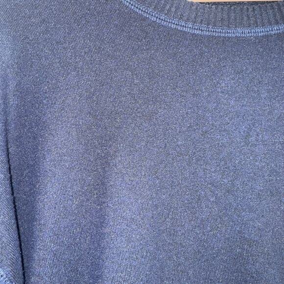 Lucky Brand Navy Blue Sweater Medium Soft Knit Viscose Blend Loose Fit - Picture 2 of 6